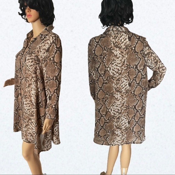 Vera & Lucy Brown Snakeskin Dress - Picture 1 of 14